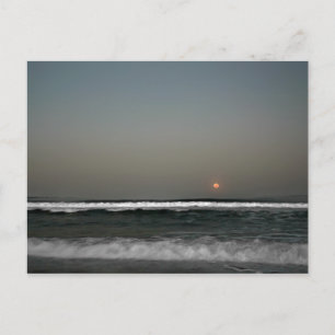 Postal Moon Over Waves