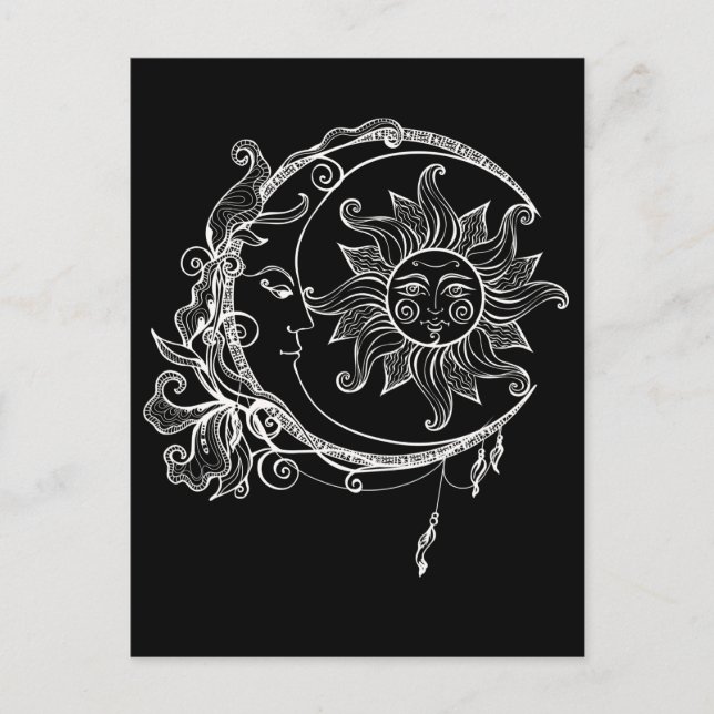 Postal Moon Spiritual Crescent Sun Astronomy Stars (Anverso)