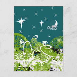 Postal Moon Stars Swirl Paint Splat