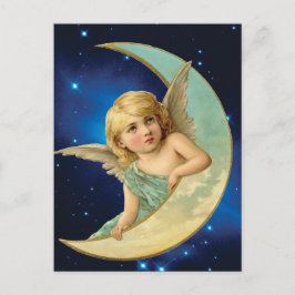 Postal Moonbeam - Collage de ángel y luna