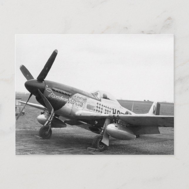 Postal 'Moonbeam McSwine' P51 Mustan, USAAF WW2 (Anverso)
