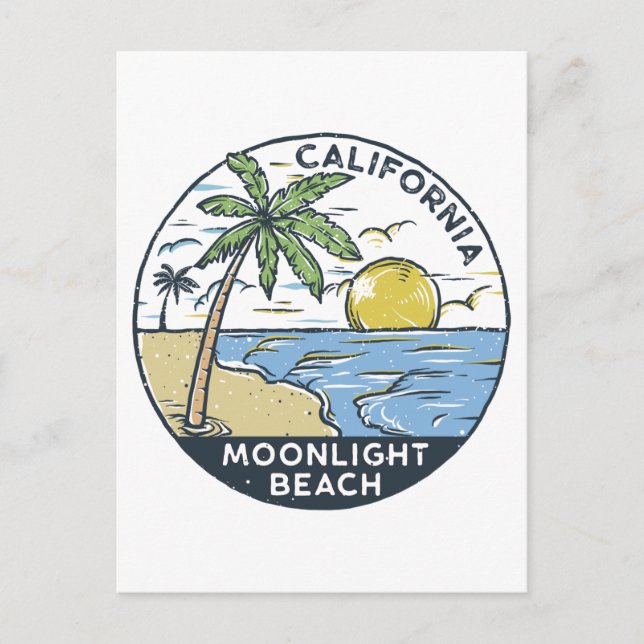Postal Moonlight Beach San Diego California (Anverso)