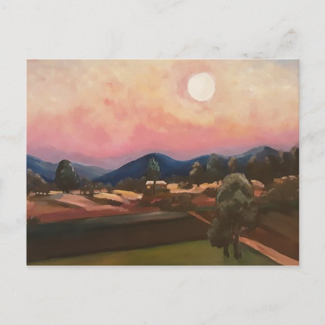 Postal Moonlight in the countryside card (Anverso)