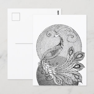 Postal Moonlight Peacock