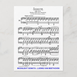 Postal Moonlight-Sonata-Ludwig-Beethoven
