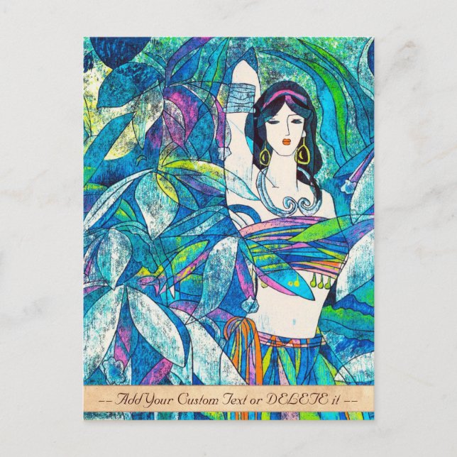 Postal Moonlight Song Hao Ping arte abstracto de dama ori (Anverso)