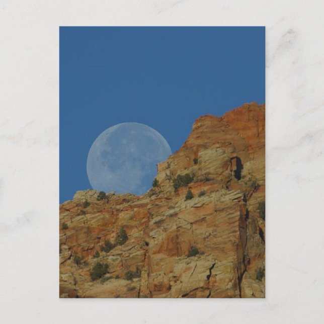 Postal Moonrise Over The Cliffs In Zion (Anverso)