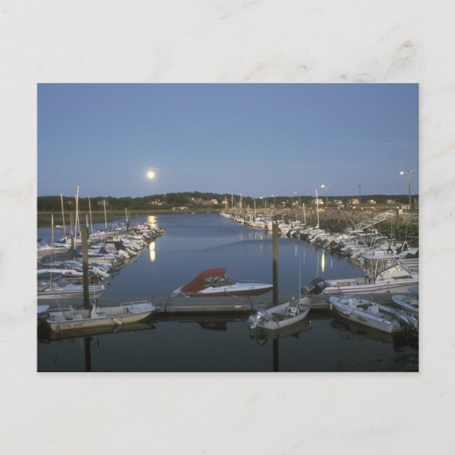 Postal Moonrise por Wellflolfloch Harbour Cape Cod (Anverso)