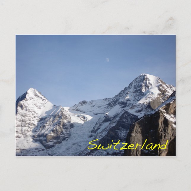 Postal Moonrise sobre los Alpes (Anverso)