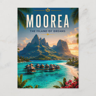 Postal 🌴 Moorea Polinesia Francesa Decoración de Lujo pa