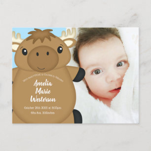 Postal Moose Baby Shower Blue