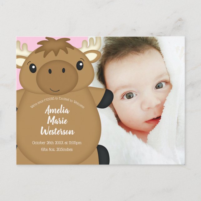 Postal Moose Baby Shower Woodland (Anverso)