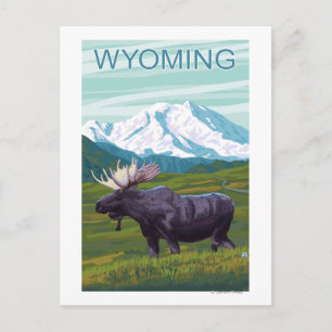 Postal Moose con MountainWyoming