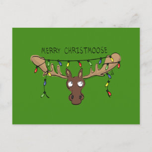 Postal Moose Cute Funny Navidades
