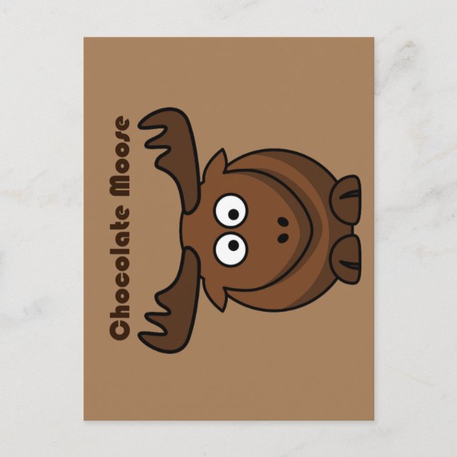 Postal Moose de chocolate, divertido Personalizado de bol (Anverso)