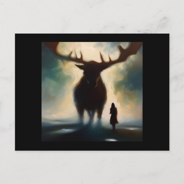 Postal Moose de los animales espirituales 2 (Anverso)