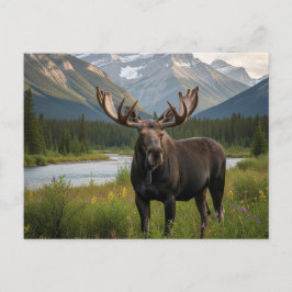 Postal Moose en el Parque Nacional Banff de Canadá