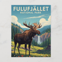 Postal Moose en el Parque Nacional Fulufjället Viajes de 