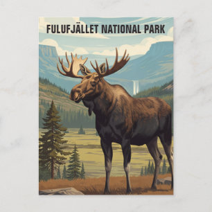 Postal Moose en el Parque Nacional Fulufjället Viajes de