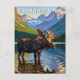 Postal Moose en el Parque Nacional Glaciar