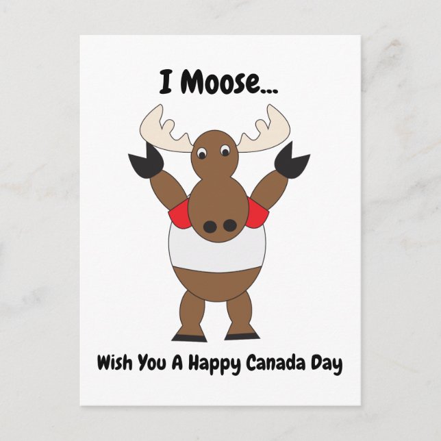 Postal Moose Funny Canada Day Red White Personaliza (Anverso)