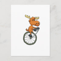 Moose gracioso en monociclo | elegir color de fond