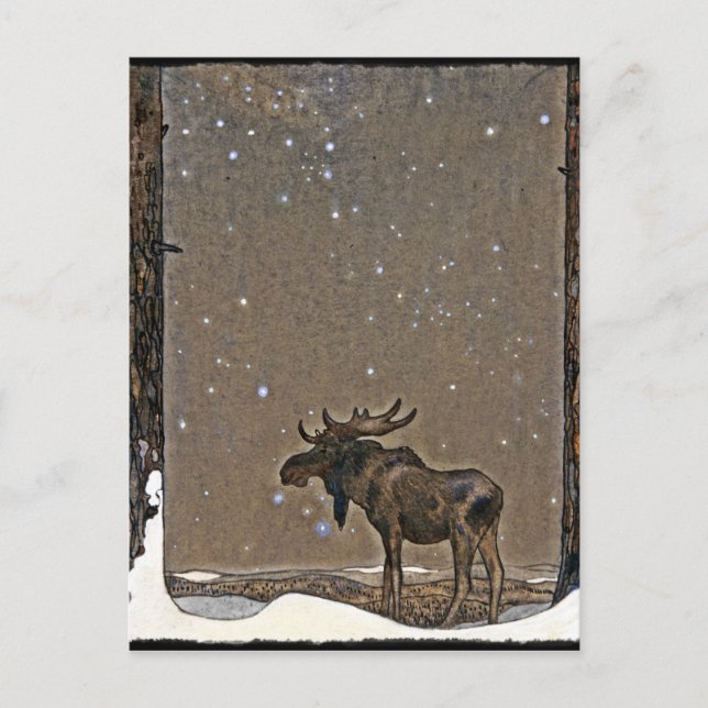 Postal Moose in Snow (Anverso)