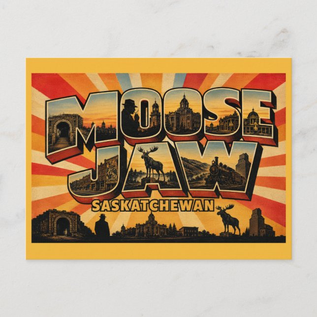 Postal Moose Jaw Saskatchewan Ciudad de Túneles (Anverso)