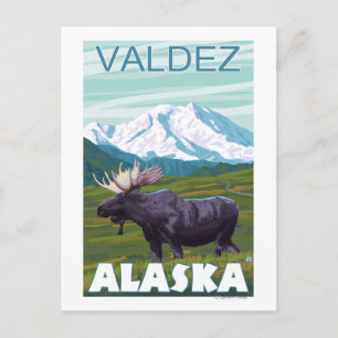 Postal Moose Scene - Valdez, Alaska