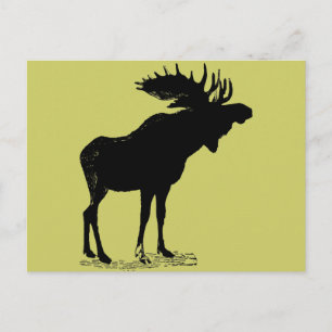 Postal Moose Silhouette Any Color
