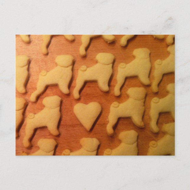 Postal Mops mit Herz. Pug con corazón (Anverso)