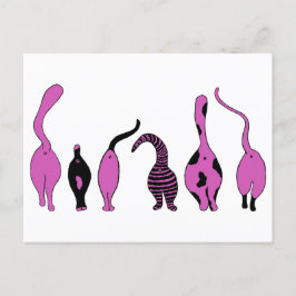 Postal Morado de gatos