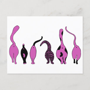 Postal Morado de gatos