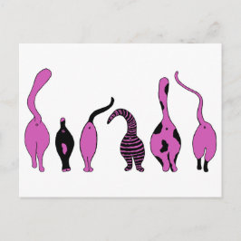 Postal Morado de gatos