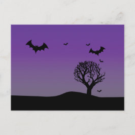 Postal Morado espeluznante de Halloween