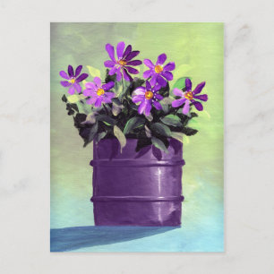 Postal Morado Floral