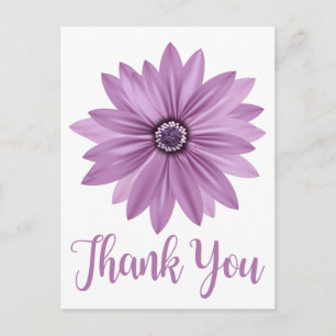 Postal Morado Floral Gracias Daisy Flower