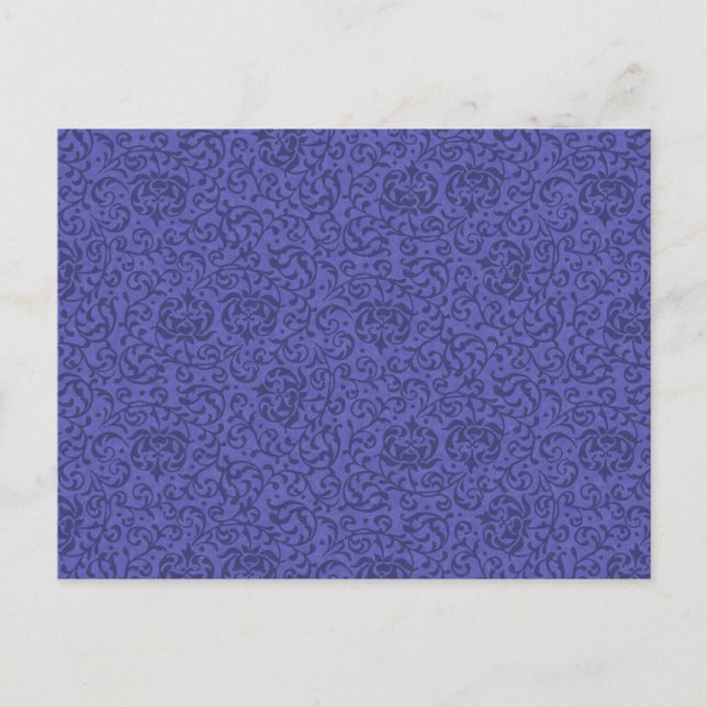 Postal Morado Floral Tudor Gardens Damask (Anverso)