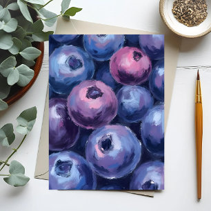 Postal Moras Azules Hermosas   Pintura de Frutas