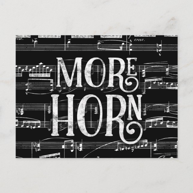 Postal More Horn Pizarra - Música Blanco Negro (Anverso)