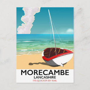 Postal Morecambe, afiche de viajes a la costa de Lancashi