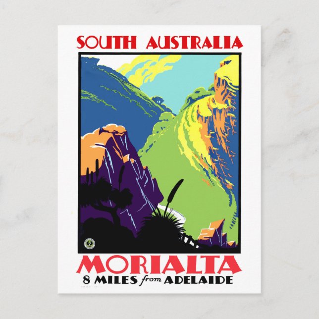 Postal Morialta, a 8 millas de Adelaida, Australia Meridi (Anverso)