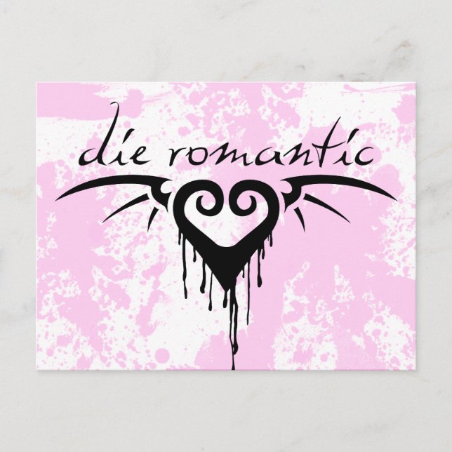 Postal morir romántico (Anverso)