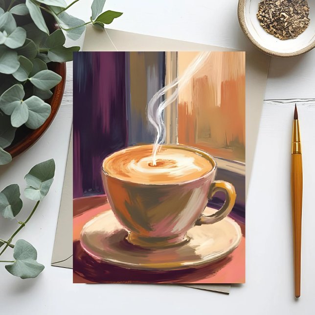 Postal Morning Coffee | Watercolor Cafe Mug (Subido por el creador)