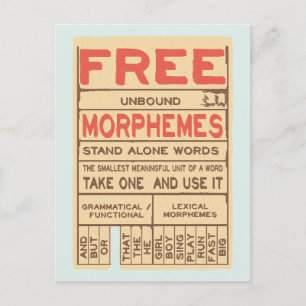 Postal Morphemes gratis Grammar Inglés divertido