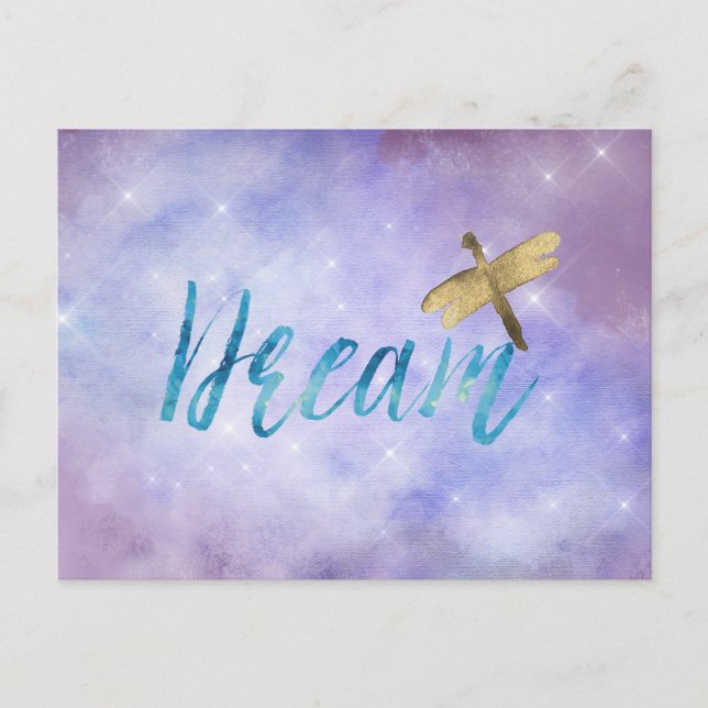 Postal Morple Aqua Dream Gold Dragonfly (Anverso)