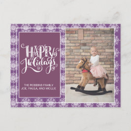Postal Morple White Snowflakes Felices Fiestas Navidades