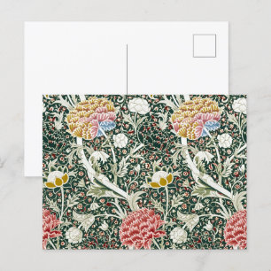 Postal Morris Cray Vintage Blossom Diseño Floral Verde