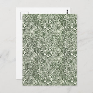 Postal Morris Marigold Vintage 1875 Flor Floral Verde
