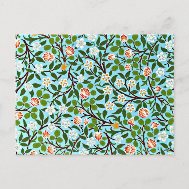 Postal Morris - Tramo, patrón floral vintage (Anverso)